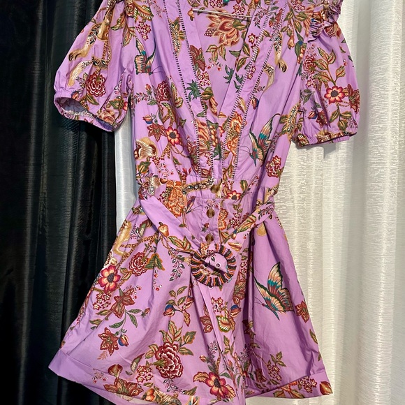 FARM Rio Purple Ruffled Wrap Jumpsuit - Picture 3 of 12